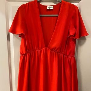 Show Me Your Mumu Deep V-neck Red Dress